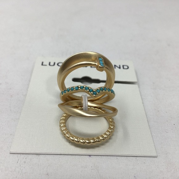 Lucky Brand Turquoise Ring Stack, Women's Size Multi - Picture 4 of 6